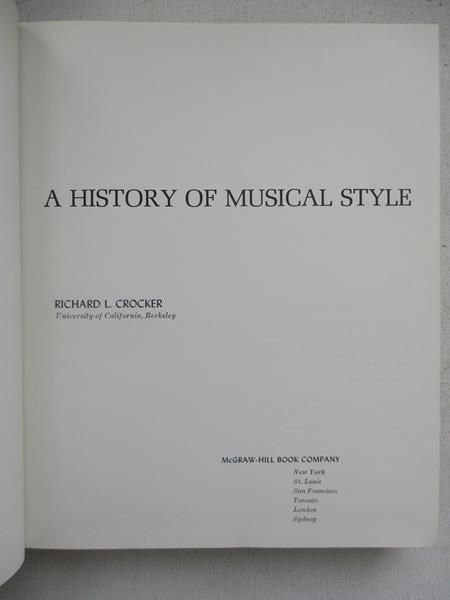 Crocker Richard L. - A history of musical style
