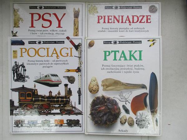 Patrzę, podziwiam, poznaję: Ptaki, Pociągi, Pieniądze, Psy