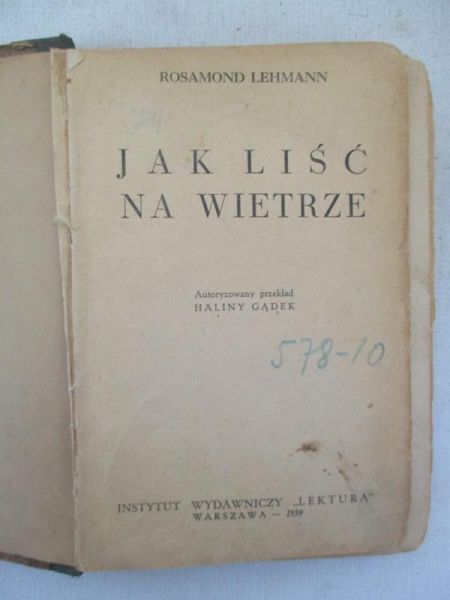 Jak liść na wietrze, 1939