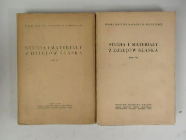 Studia i materiały z dziejów Śląska, t. III, VIII