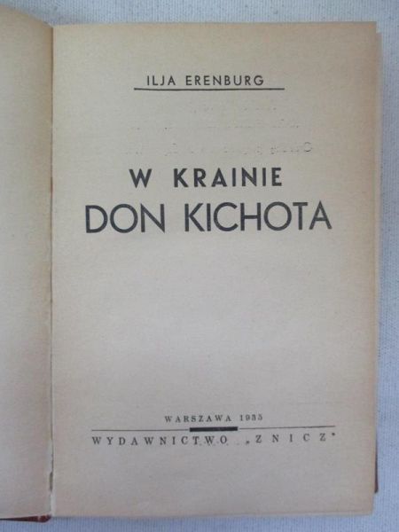 Erenburg Ilja - W krainie don Kichota, 1935