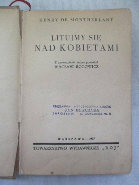 Litujmy się nad kobietami, 1937 r.