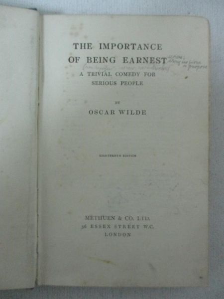 The Importance of Being Earnest, 1924 r.