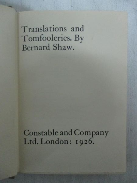 Translations and Tomfooleries, 1926 r.