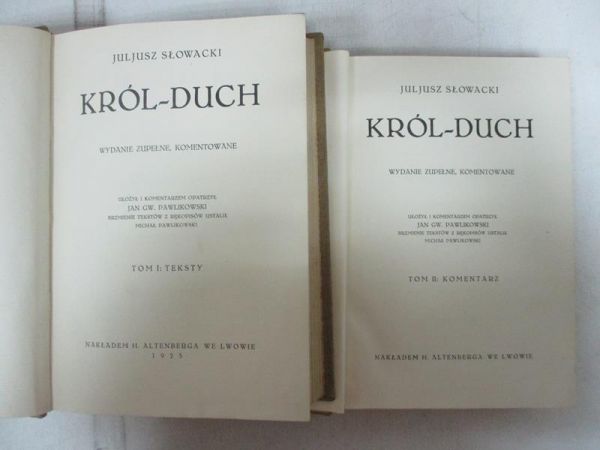 Król-Duch, I-II tom, 1925 r.