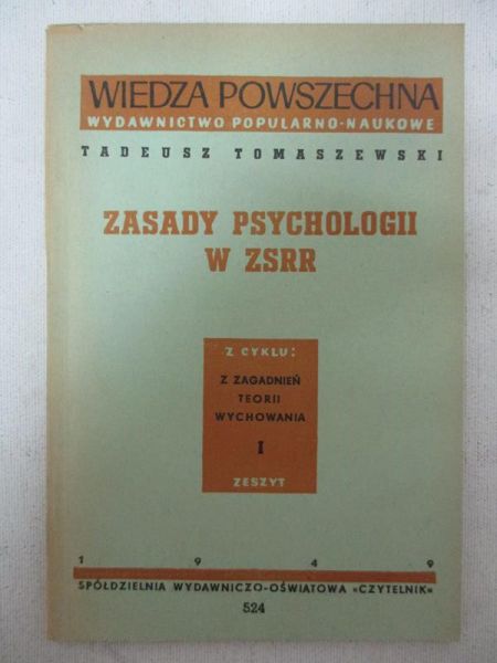 Zasady psychologii w ZSRR, 1949 r.