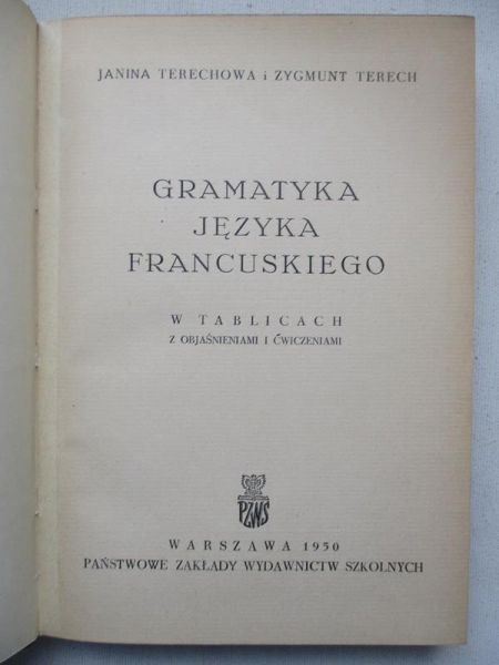 Gramatyka języka francuskiego, 1950 r.