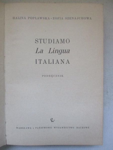 Popławska Halina,   - Studiamo La Lingua Italiana