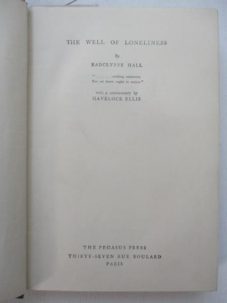 Hall Radclyffe - The Well of Loneliness, 1929 r.