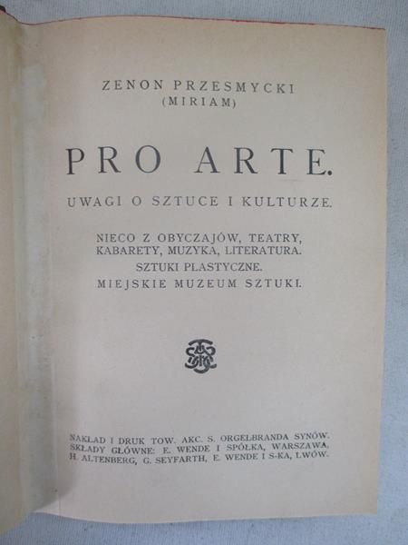 Pro Arte, 1914 r.