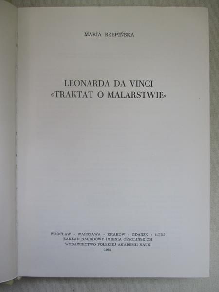 Leonarda da Vinci "Traktat o malarstwie"