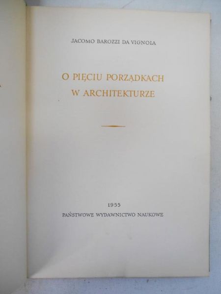 O pięciu porządkach w architekturze