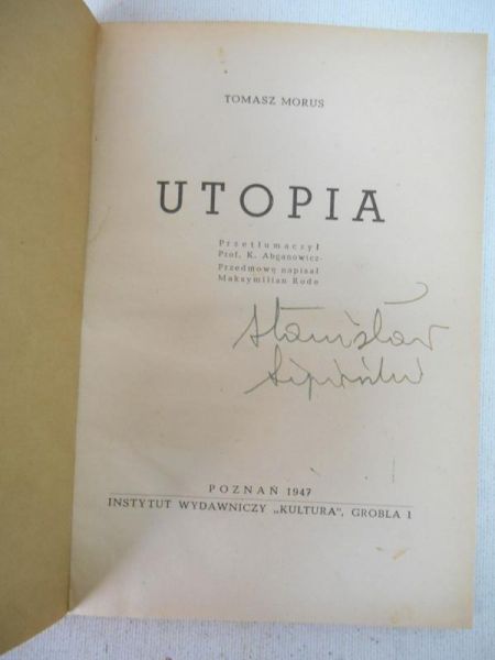 Morus Tomasz - Utopia, 1947 r.