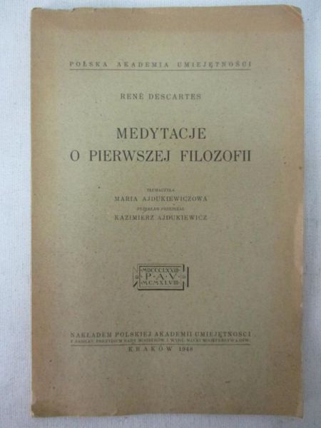 Medytacje o pierwszej filozofii, 1948 r.