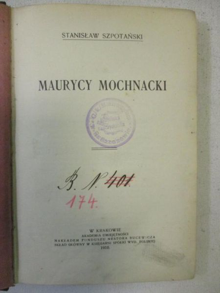 Maurycy Mochnacki, 1910 r.