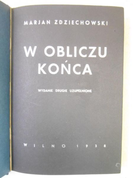 W obliczu końca, 1938 r.