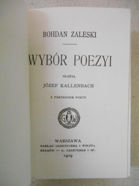 Wybór poezyi, przedruk z 1909 r.