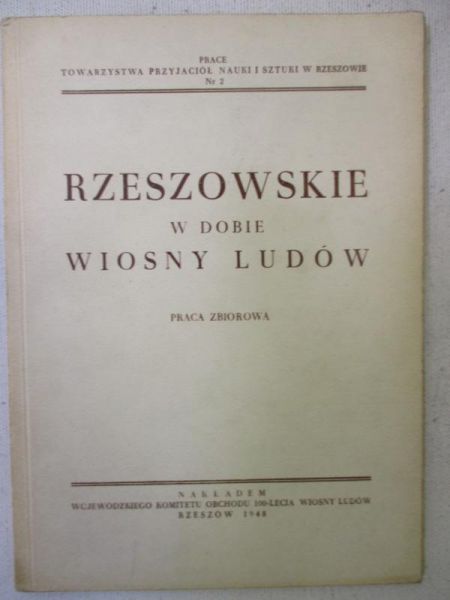 Adamowski Mieczysław (oprac.) - Rzeszowskie w dobie wiosny ludów, 1948