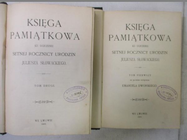 Księga pamiątkowa ku uczczeniu setnej rocznicy urodzin Juliusza Słowackiego, 1909 r.