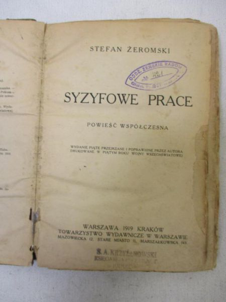 Syzyfowe prace, 1919 r.