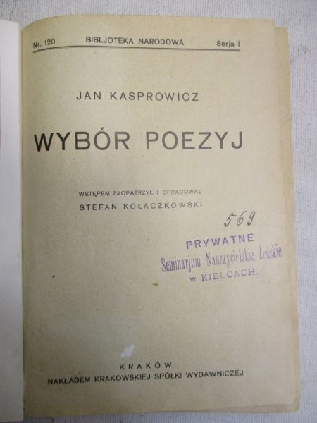 Wybór Poezyj, 1929 r.