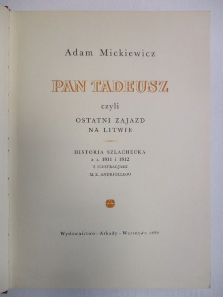 Mickiewicz Adam - Pan Tadeusz