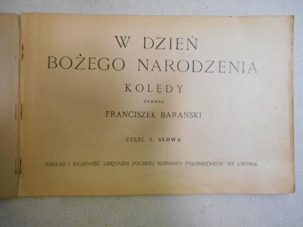 W dzień Bożego Narodzenia. Kolędy, 1927 r.