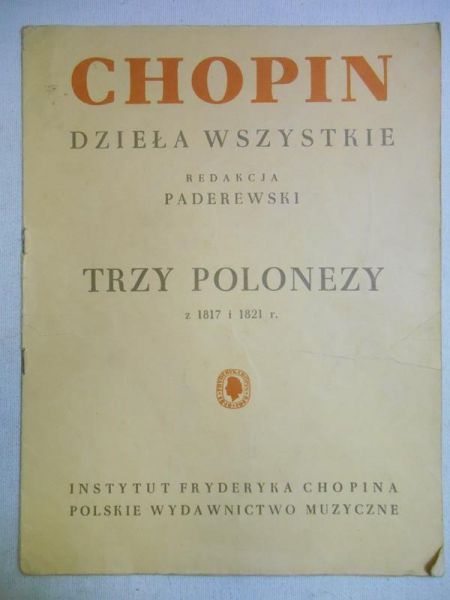 Paderewski Ignacy J. Chopin trzy polonezy