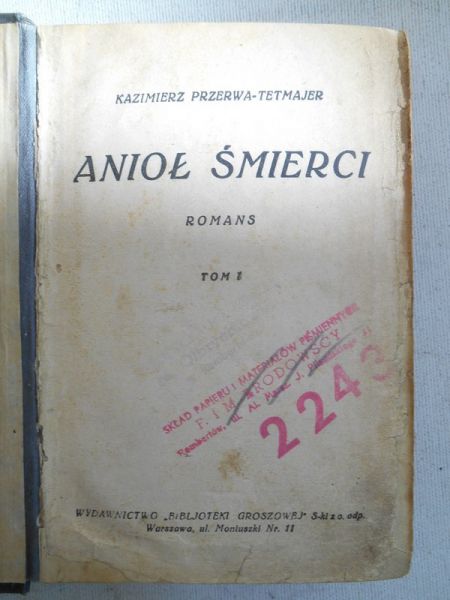 Anioł śmierci, ok 1898r.