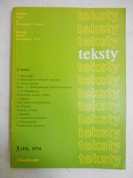 Teksty, nr 3 (15)