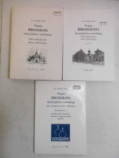 Wstępna bibliografia chrześcijaństwa wschodniego, zestaw 3 książek