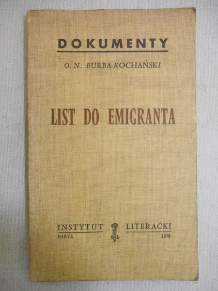 Burba-Kochański N. - List do emigranta