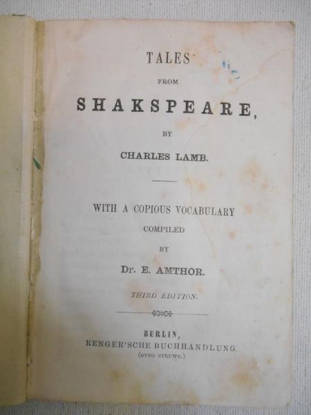 Lamb Charles - Tales from Shakspeare, 1864 r.