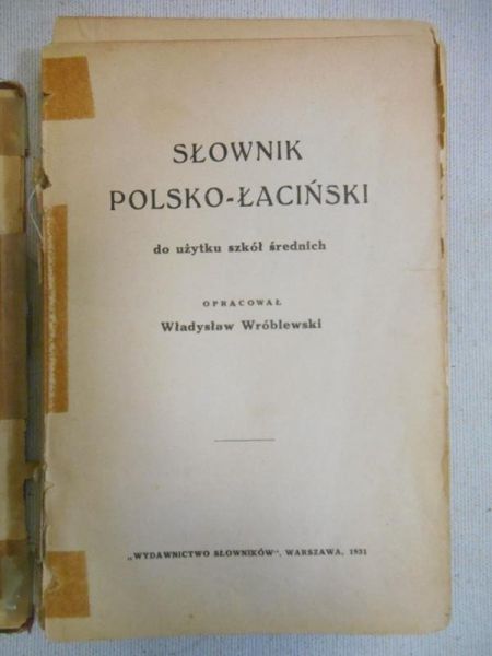 Słownik polsko-łaciński wyd. 1931 r.