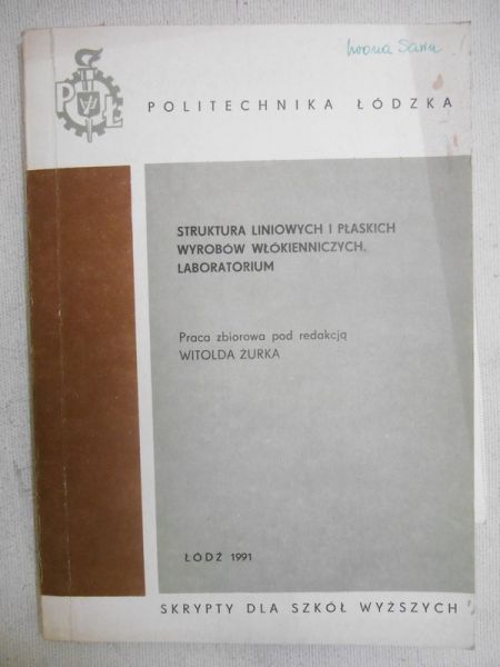 Struktutra liniowych i płaskich wyrobów włókienniczych. Laboratorium