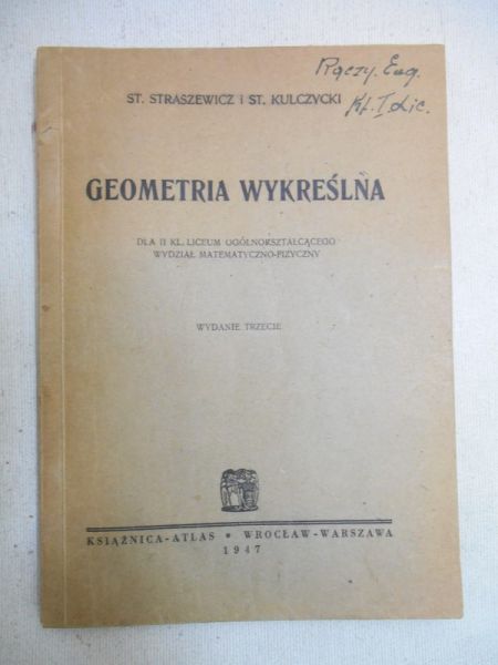 Geometria wykreślna, 1947 r.