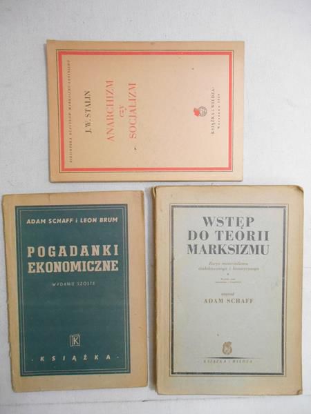 Anarchizm czy socjalizm  Pogadanki ekonomiczne  Wstęp do teorii marksizmu, wyd. 1948-1950 r.