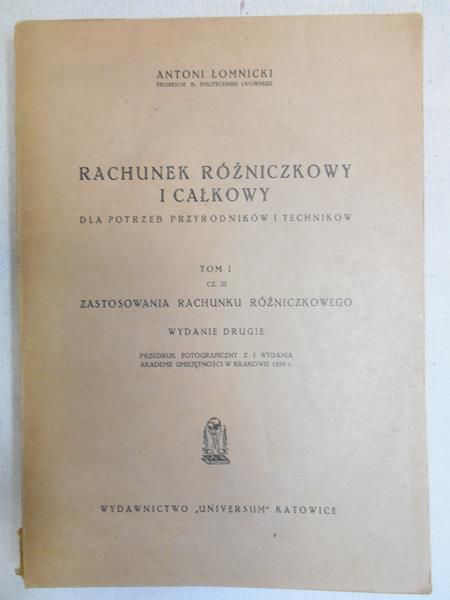 Rachunek różniczkowy i całkowy, tom I, cz. III, 1947 r.