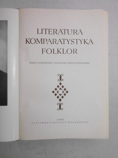 Literatura, komparatystyka, folklor