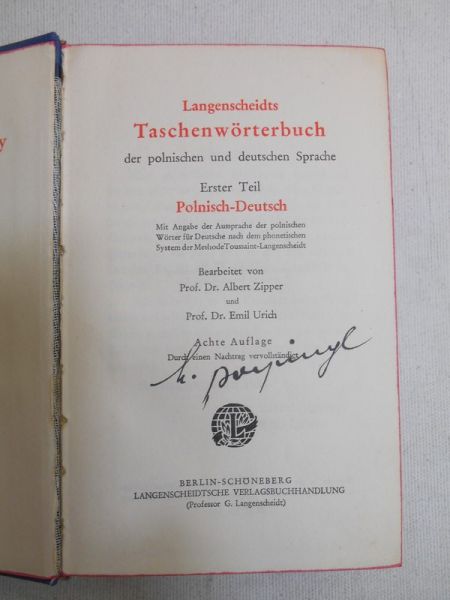 Zipper Albert,    - Langenscheidta słownik kieszonkowy języków polskiego i niemieckiego, cz. I  1920