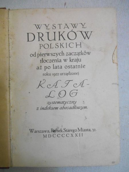 Wystawy druków polskich, 1922 r.