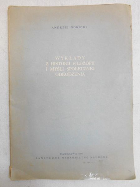 Wykłady z historii filozofii i myśli społecznej Odrodzenia