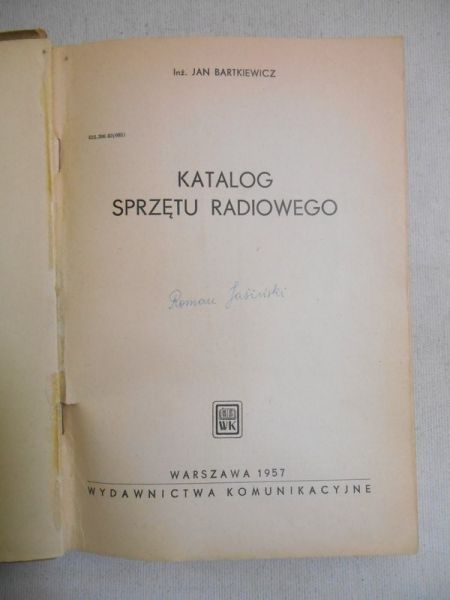 Bartkiewicz Jan - Katalog sprzętu radiowego