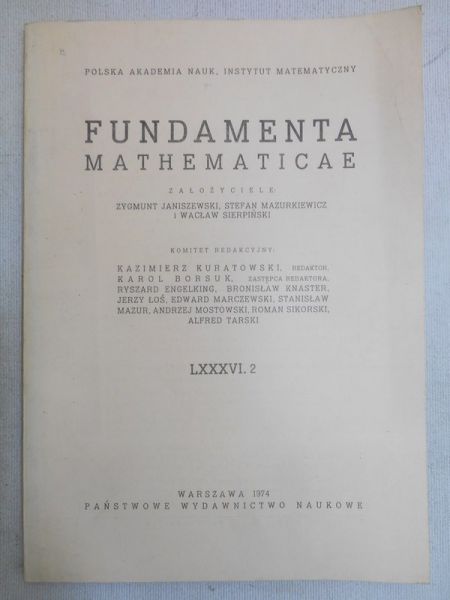 Fundamenta Mathematicae LXXXVI. 2