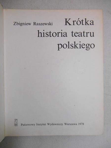 Krótka historia teatru polskiego