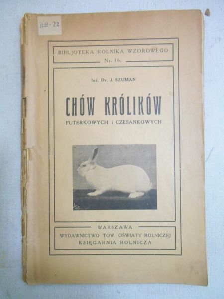 Chów królików futerkowych i czesankowych, 1937 r.