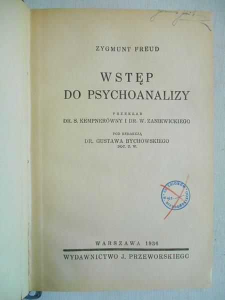 Wstęp do psychoanalizy, 1936 r.