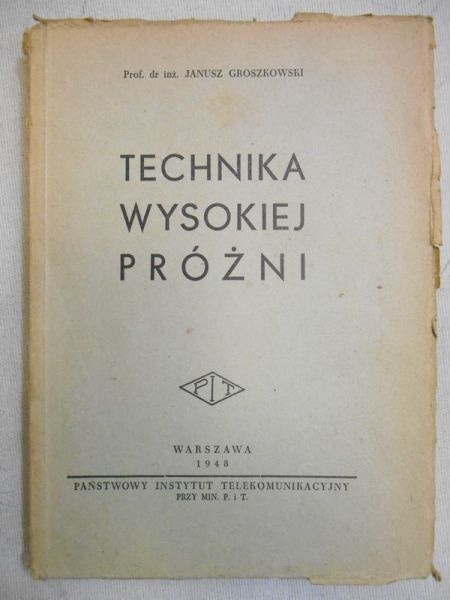 Technika wysokiej próżni, 1948 r.