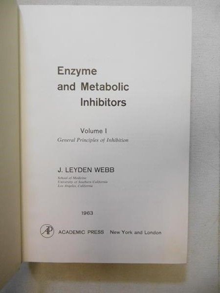 Enzyme and Metabolic Inhibitors, Vol. I