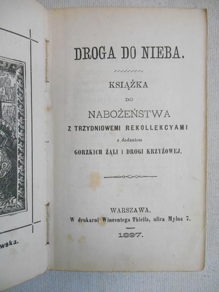 Droga do nieba. Książka parafialna do nabożeństwa, 1897 r.
